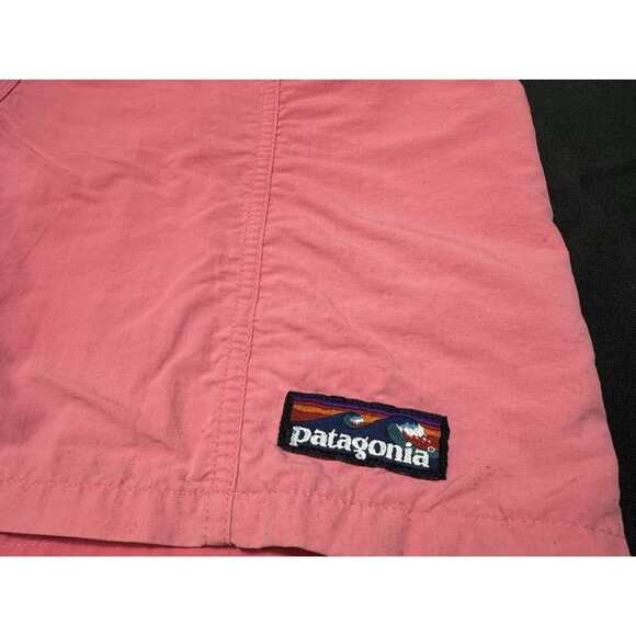 Vintage Patagonia Baggies Shorts Mens S Pink Lined 90s Belted Wave Logo Nylon - Picture 2 of 8